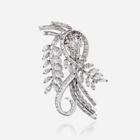 A diamond and platinum pendant