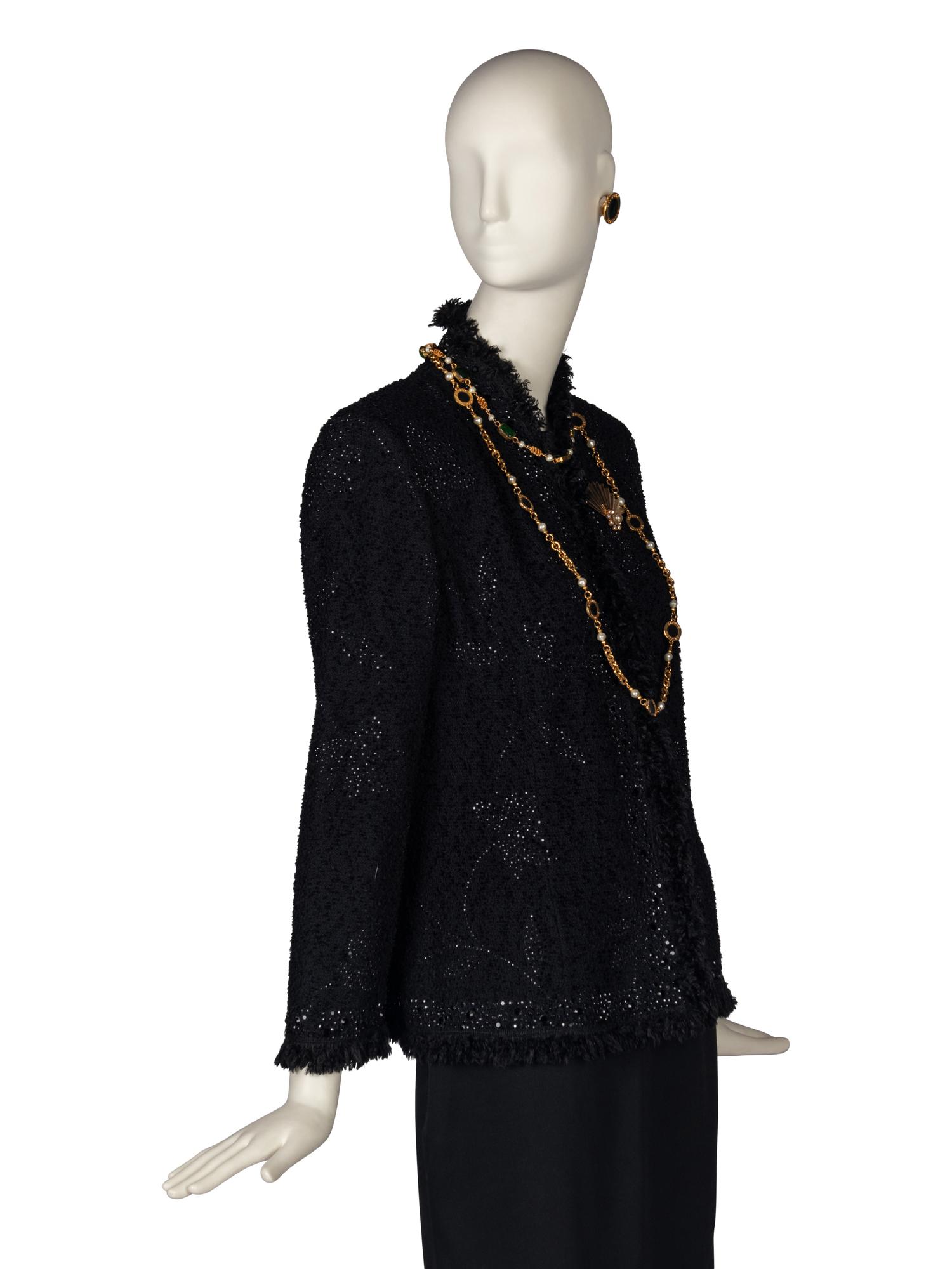 St. John Jacket, Two Necklaces, Ear Clips, and Brooch