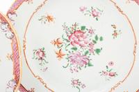 Five Chinese Export Famille Rose Porcelain Plates