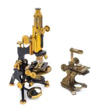 An English Brass and Black Lacquered Microscope Height 15 inches. — W. WATSON & SONS LTD., LONDON