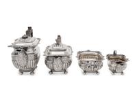 An Assembled George III Silver Four-Piece Tea and Coffee Service