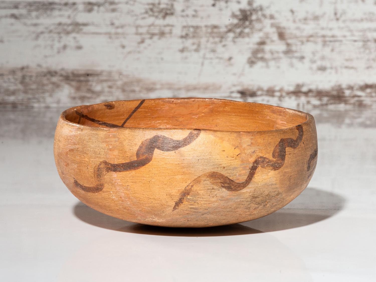 Ancestral Pueblo, White Mountain Redware Pottery Bowl