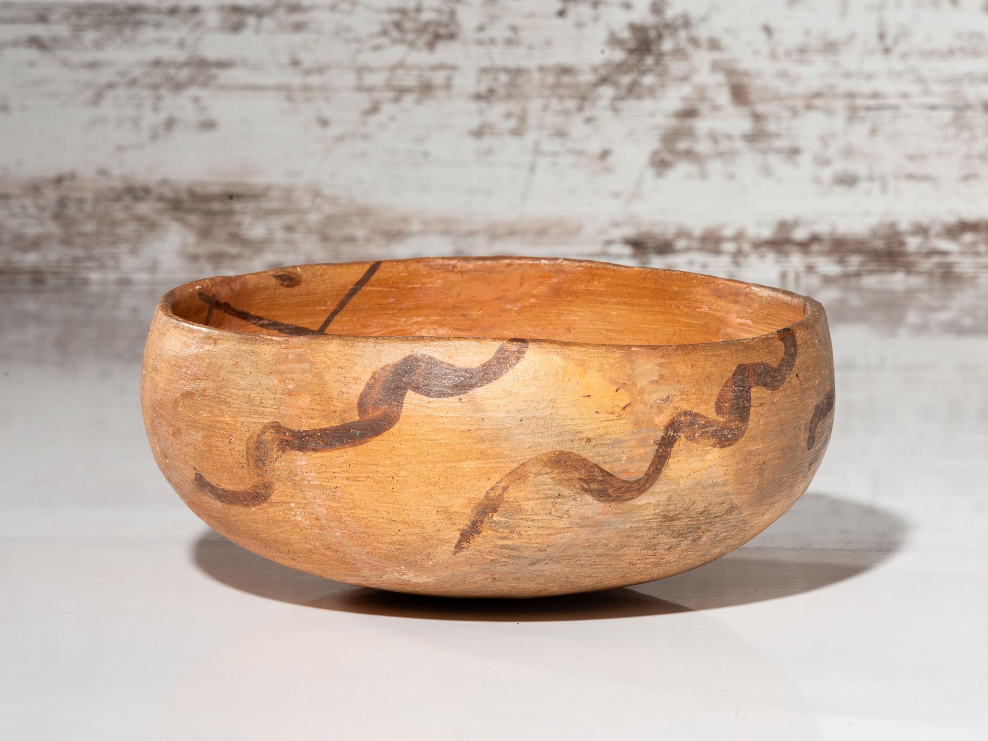 Ancestral Pueblo, White Mountain Redware Pottery Bowl