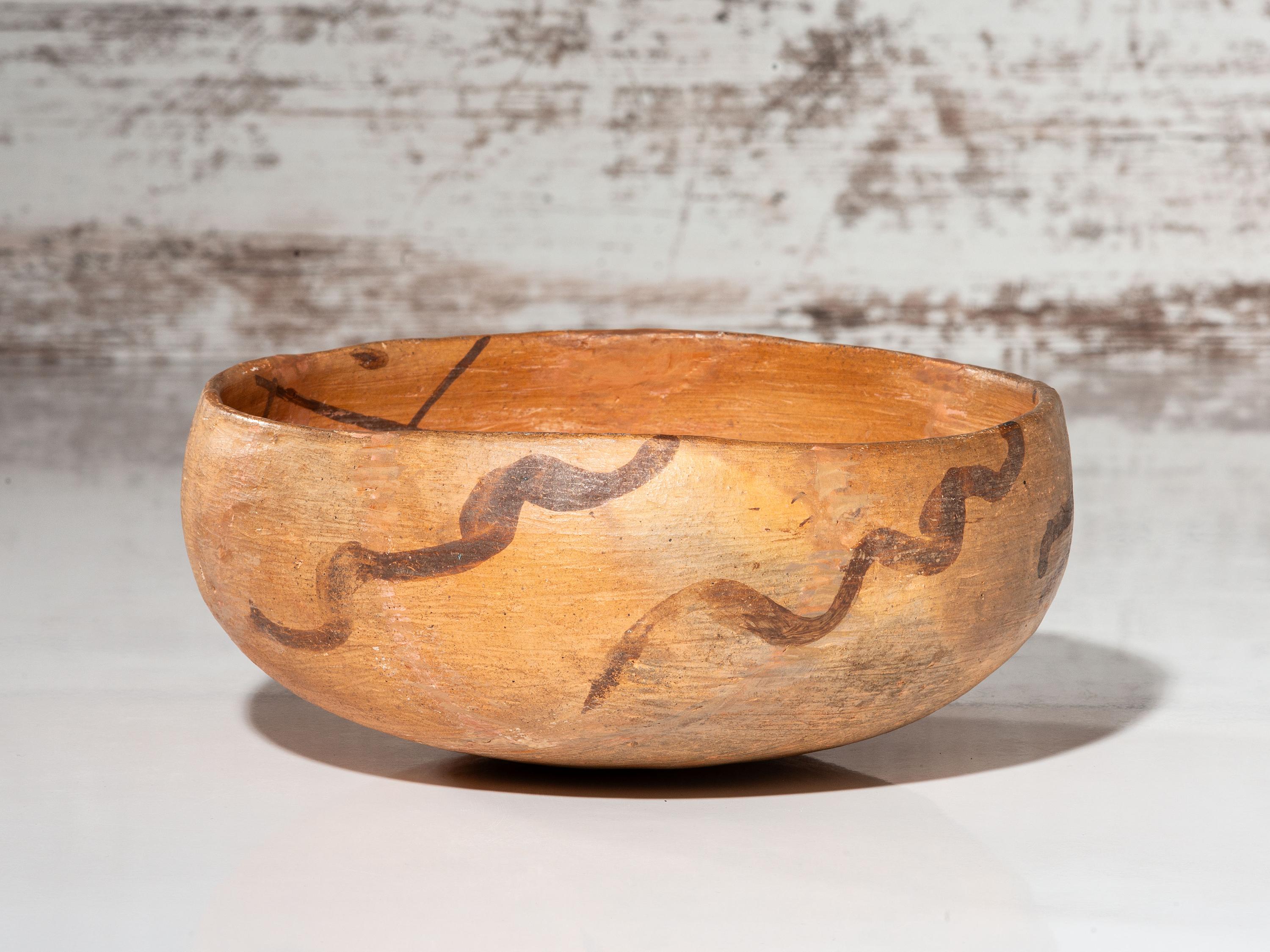 Ancestral Pueblo, White Mountain Redware Pottery Bowl