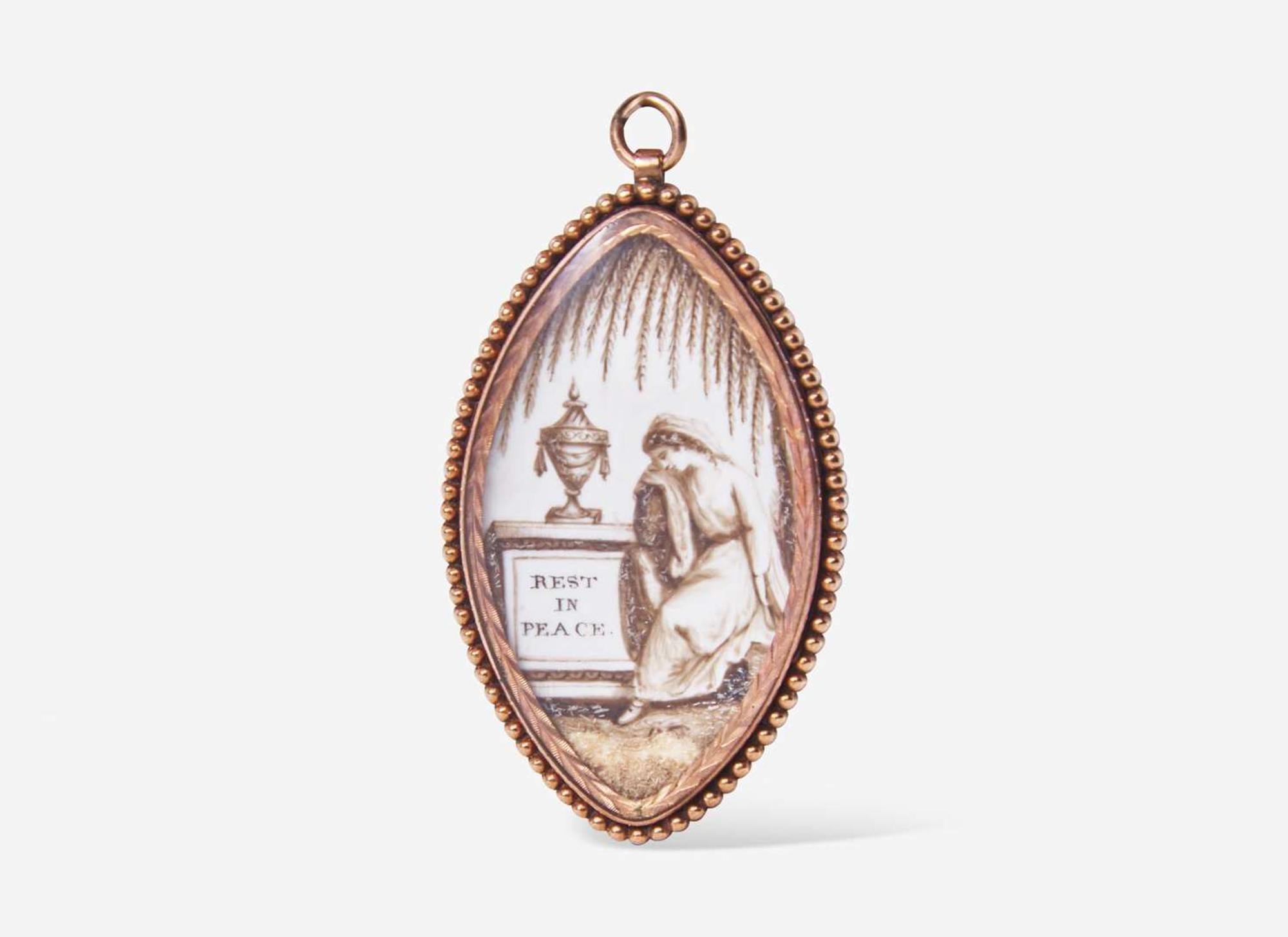 A fine Georgian mourning pendant, England, dated "1784"