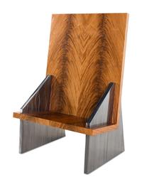 A Contemporary Wood and Steel Chair