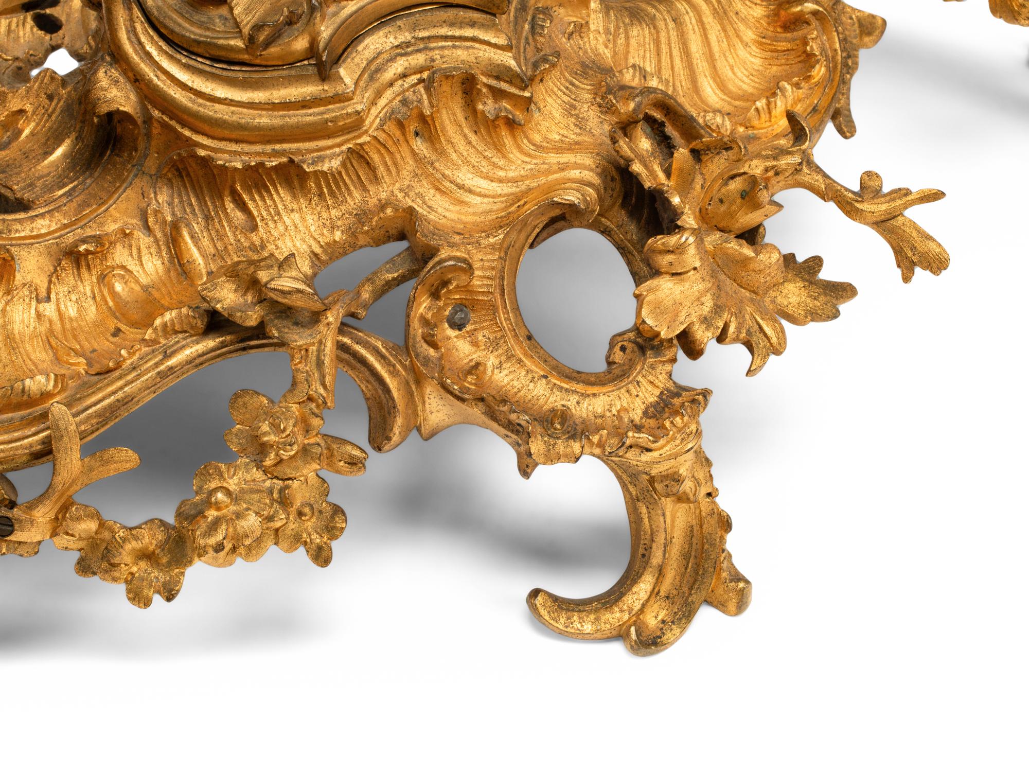 A Louis XV Style Gilt Bronze Inkwell