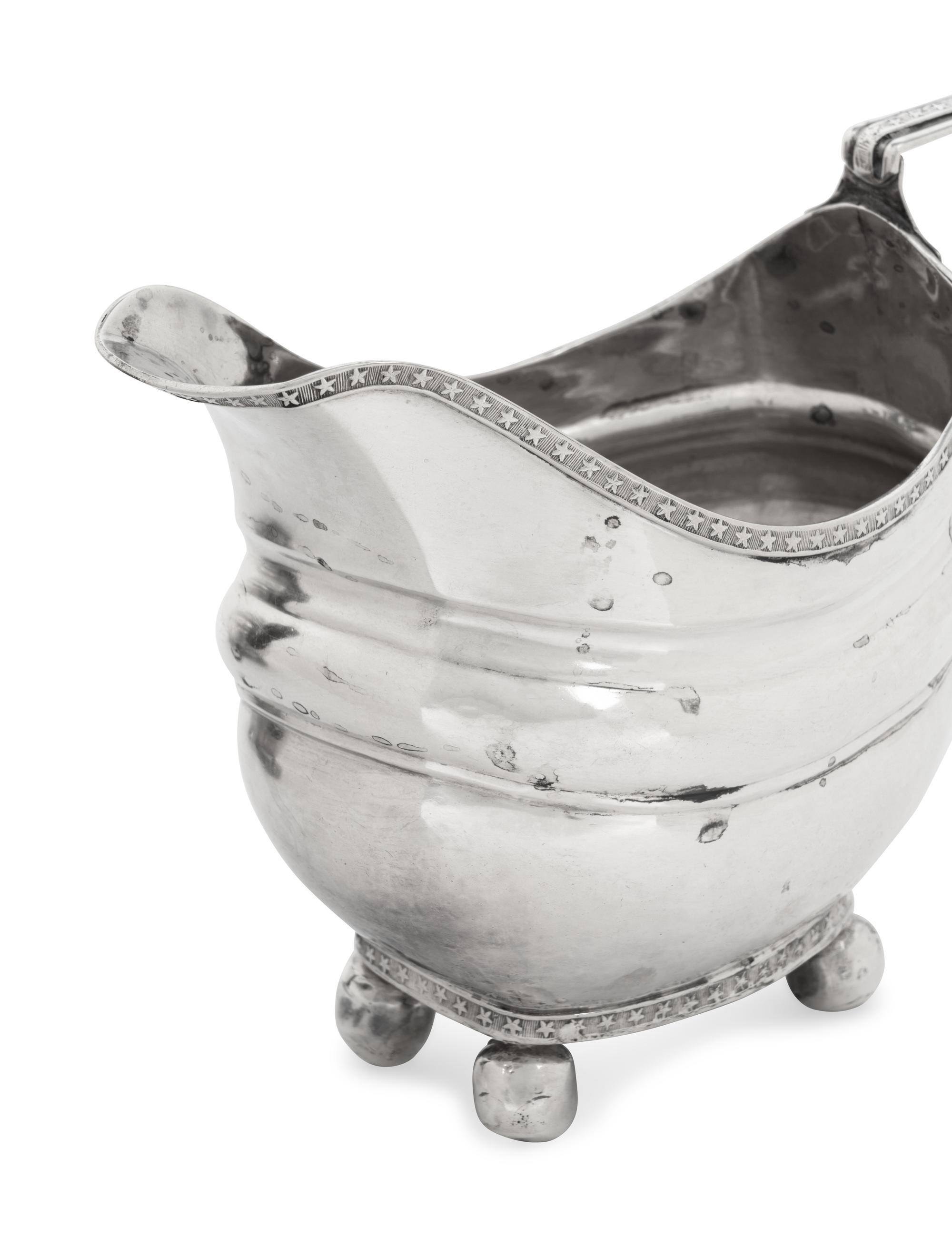 An American Silver Teapot and Creamer