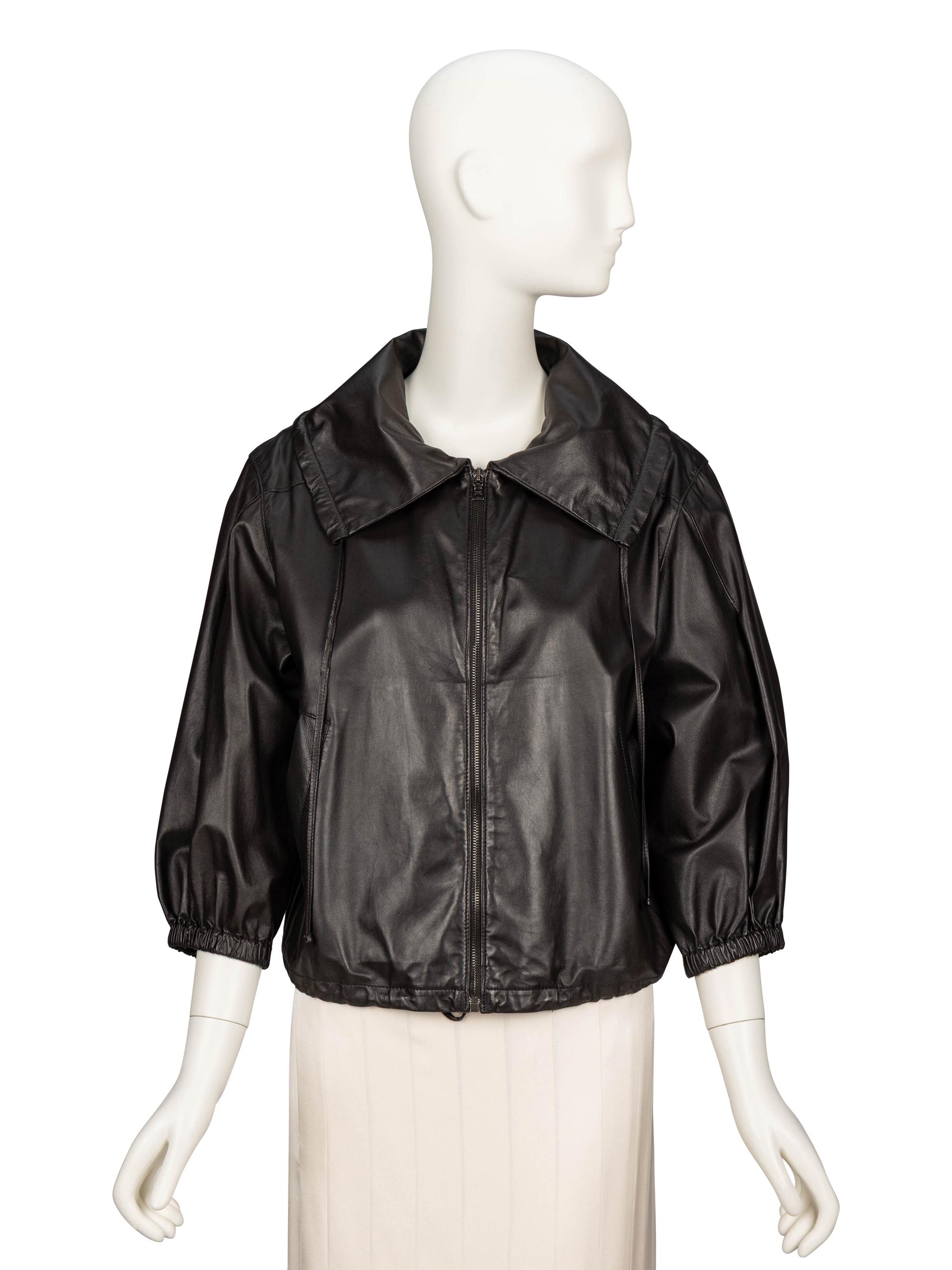 Prada, Leather Blouson Jacket