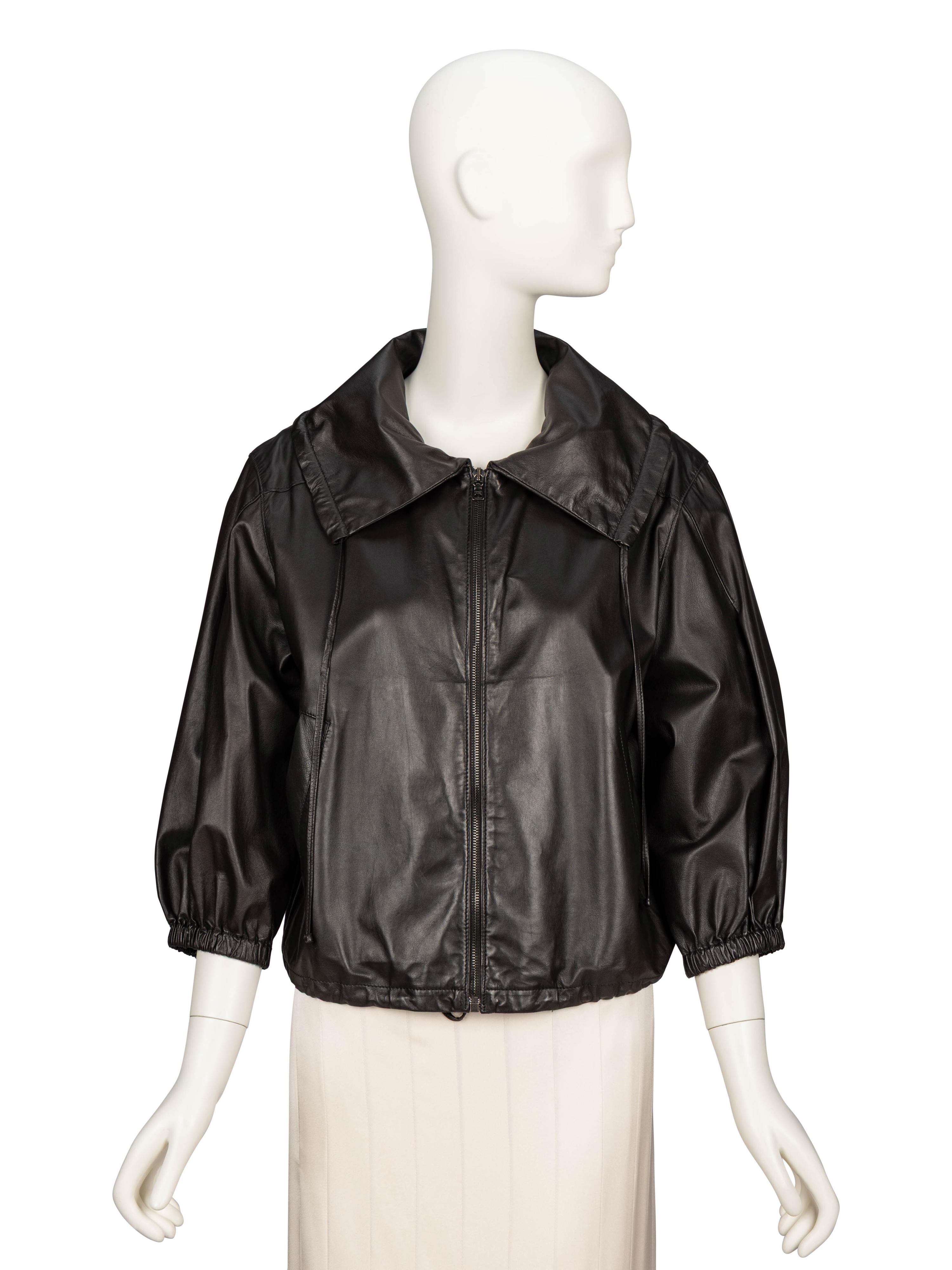 Prada, Leather Blouson Jacket