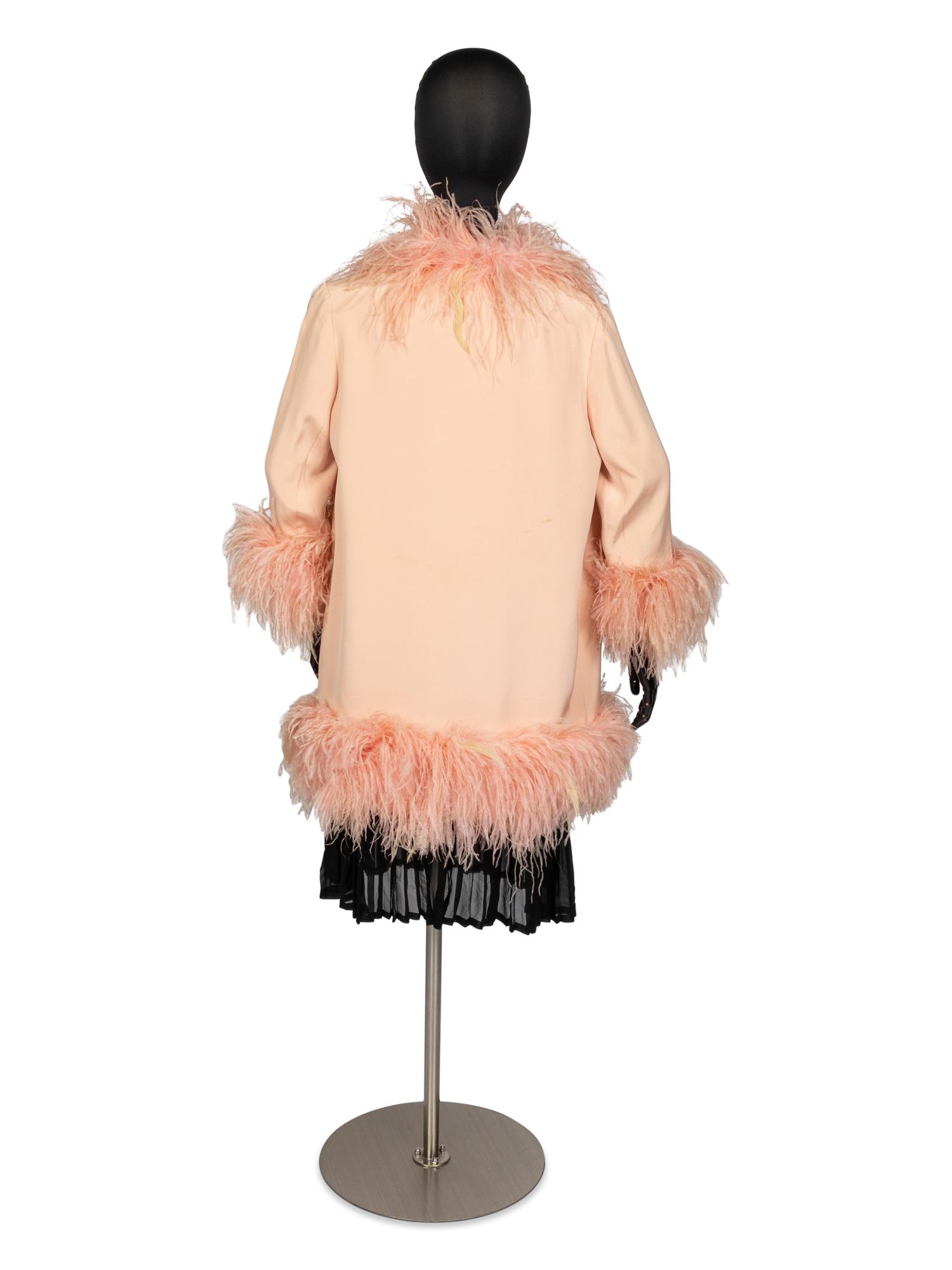 Bill Blass for Maurice Rentner Pink Ostrich Feather Coat, 1960s