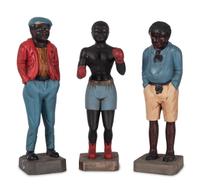 Three Painted Plaster African American Figures