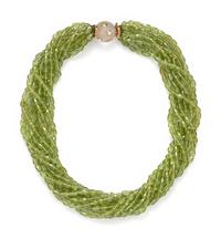 PERIDOT BEAD TORSADE NECKLACE