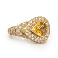 Lois Sasson, Yellow Sapphire, Diamond, and Yellow Gold Ring