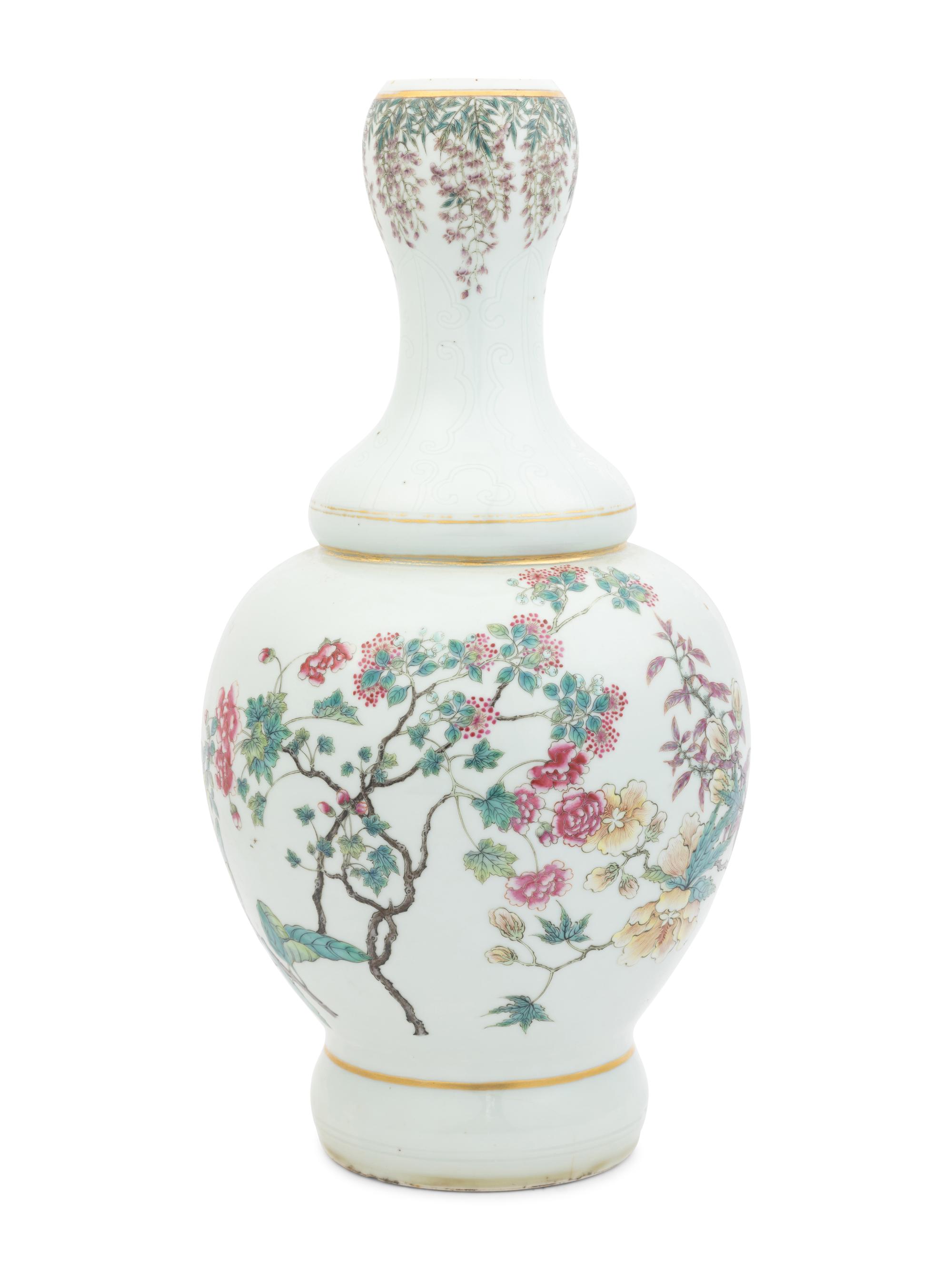 A Chinese Famille Rose Porcelain ‘Floral’ Vase