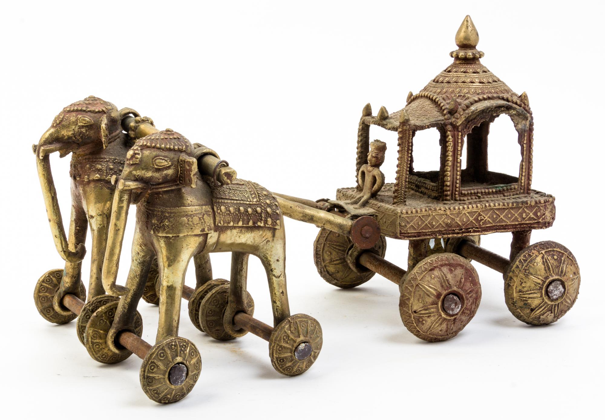 An Indian Brass Model of a Coach Length 15 inches.
