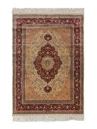 A Signed Tabriz Silk Rug