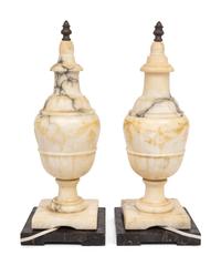 A Pair of Italian Alabaster Table Lamps