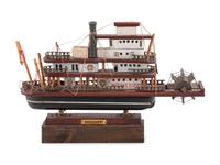 A Carved and Painted Wood Paddle Boat Model Mississippi