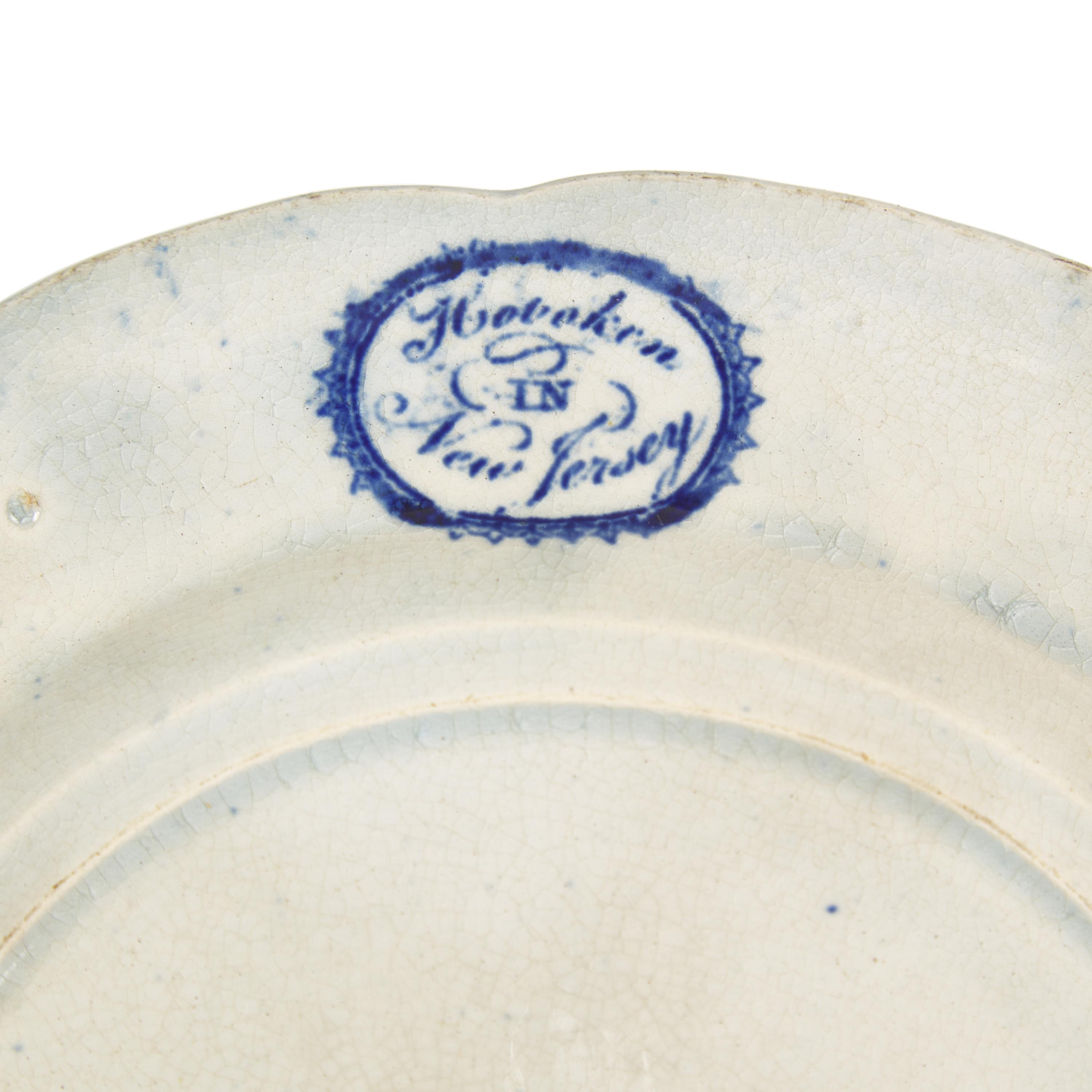 A Group of Three Staffordshire Historical Blue Hoboken in New Jersey Transferware, Joseph Stubbs, Burslem, 1790-1829.