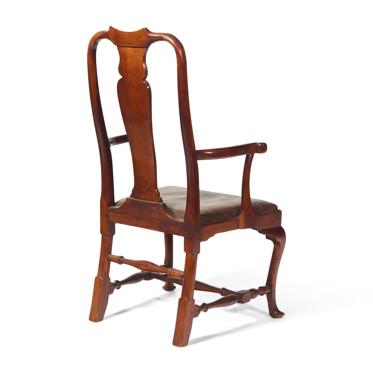 A Queen Anne Carved Maple Armchair