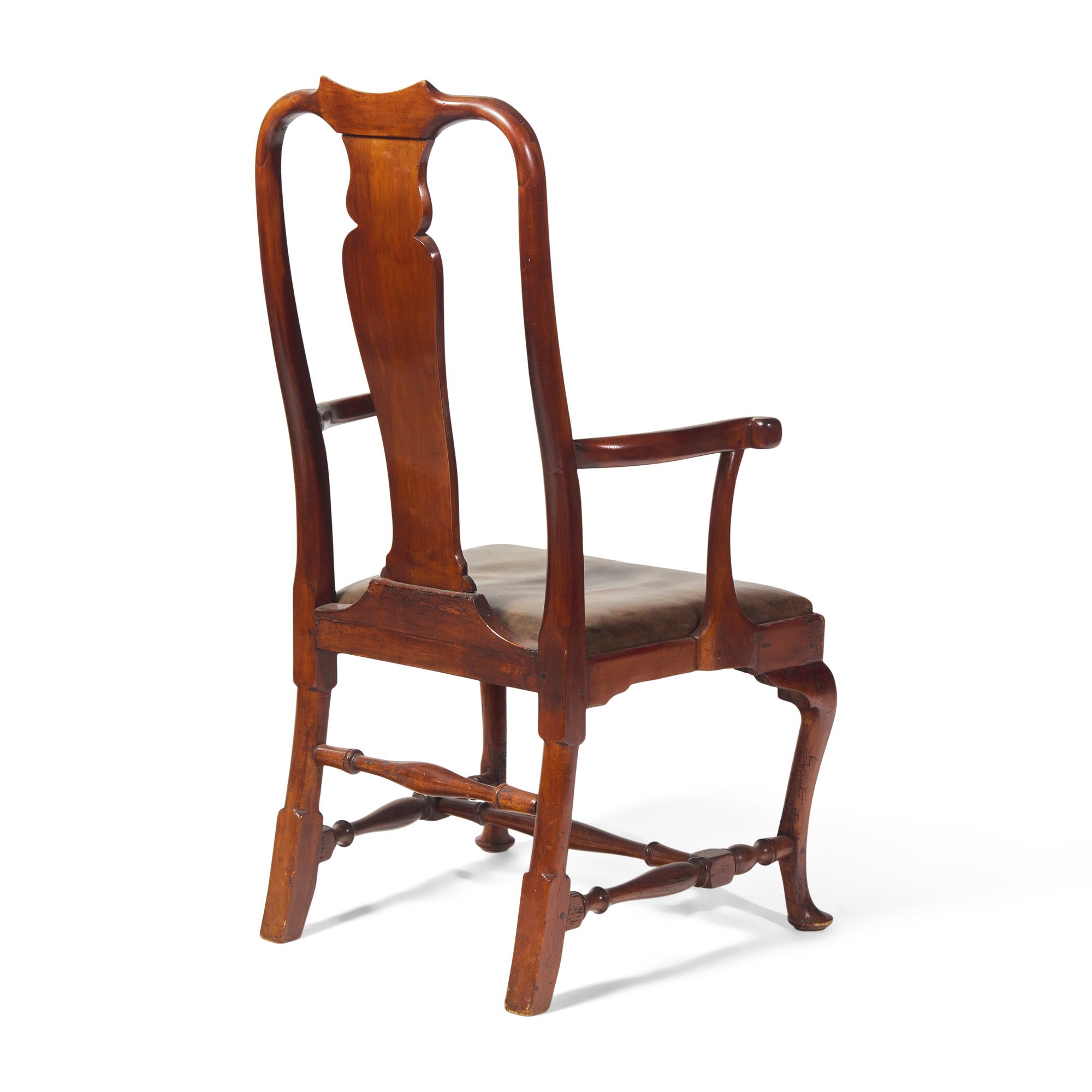 A Queen Anne Carved Maple Armchair