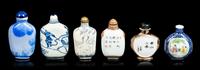 Six Chinese Porcelain Snuff Bottles Height of tallest 2 7/8 inches. — 20TH CENTURY