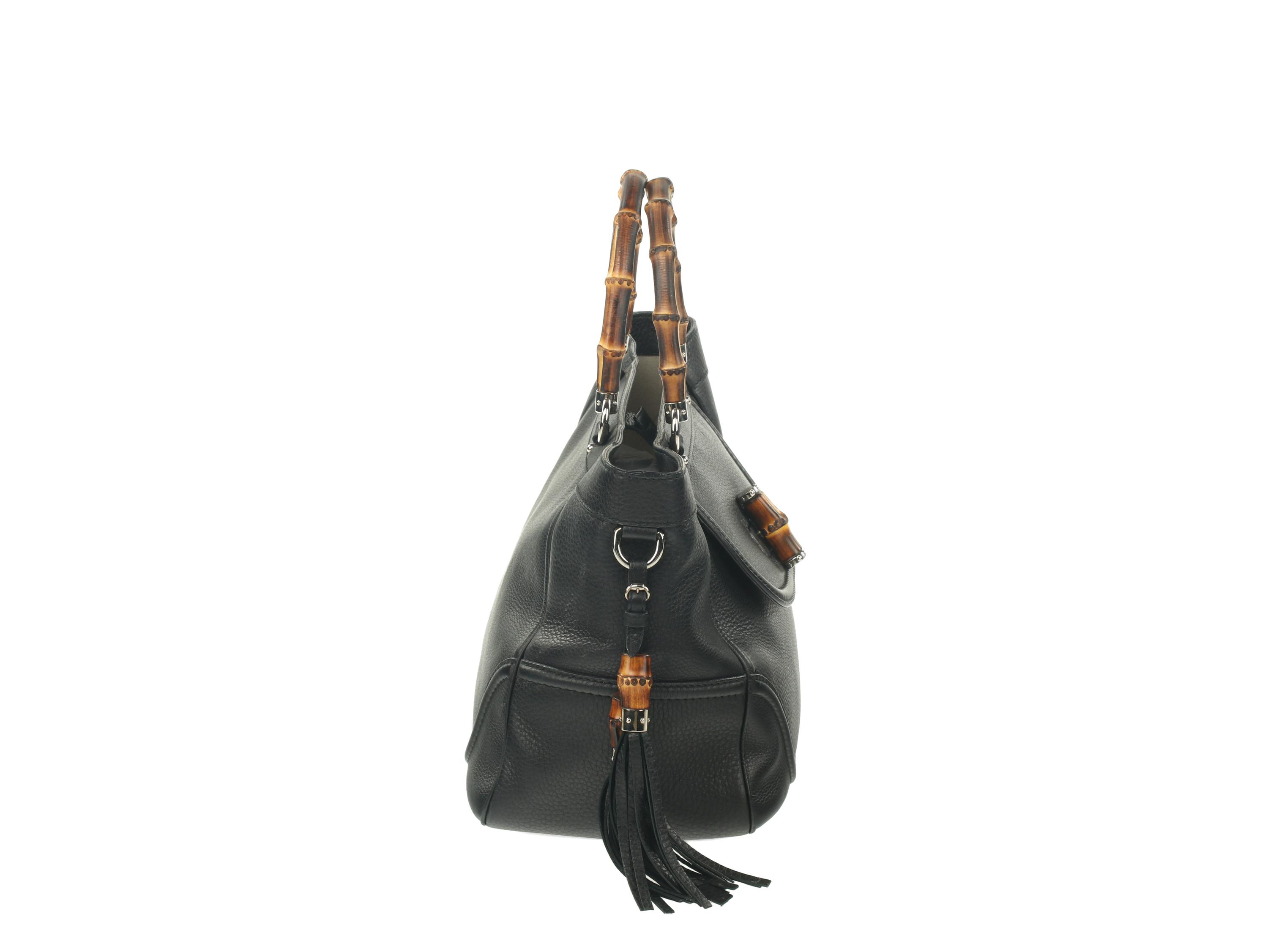 Gucci Black Tote with Bamboo Handle