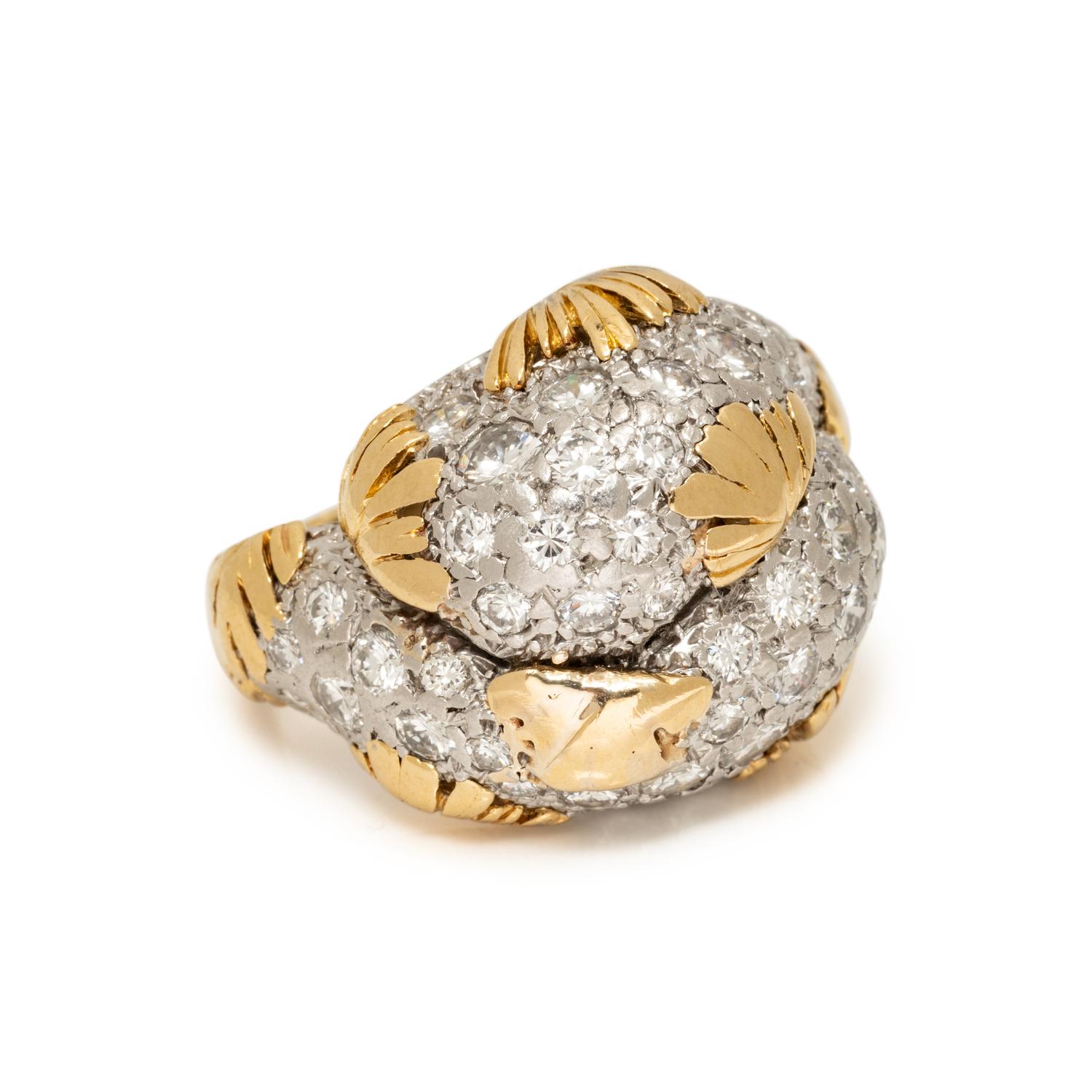 TIFFANY & CO., BICOLOR GOLD AND DIAMOND RING