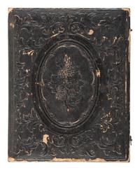 [EARLY PHOTOGRAPHY]. Half plate ambrotype featuring the A. Link Hotel, Coddingville, Medina County, Ohio.