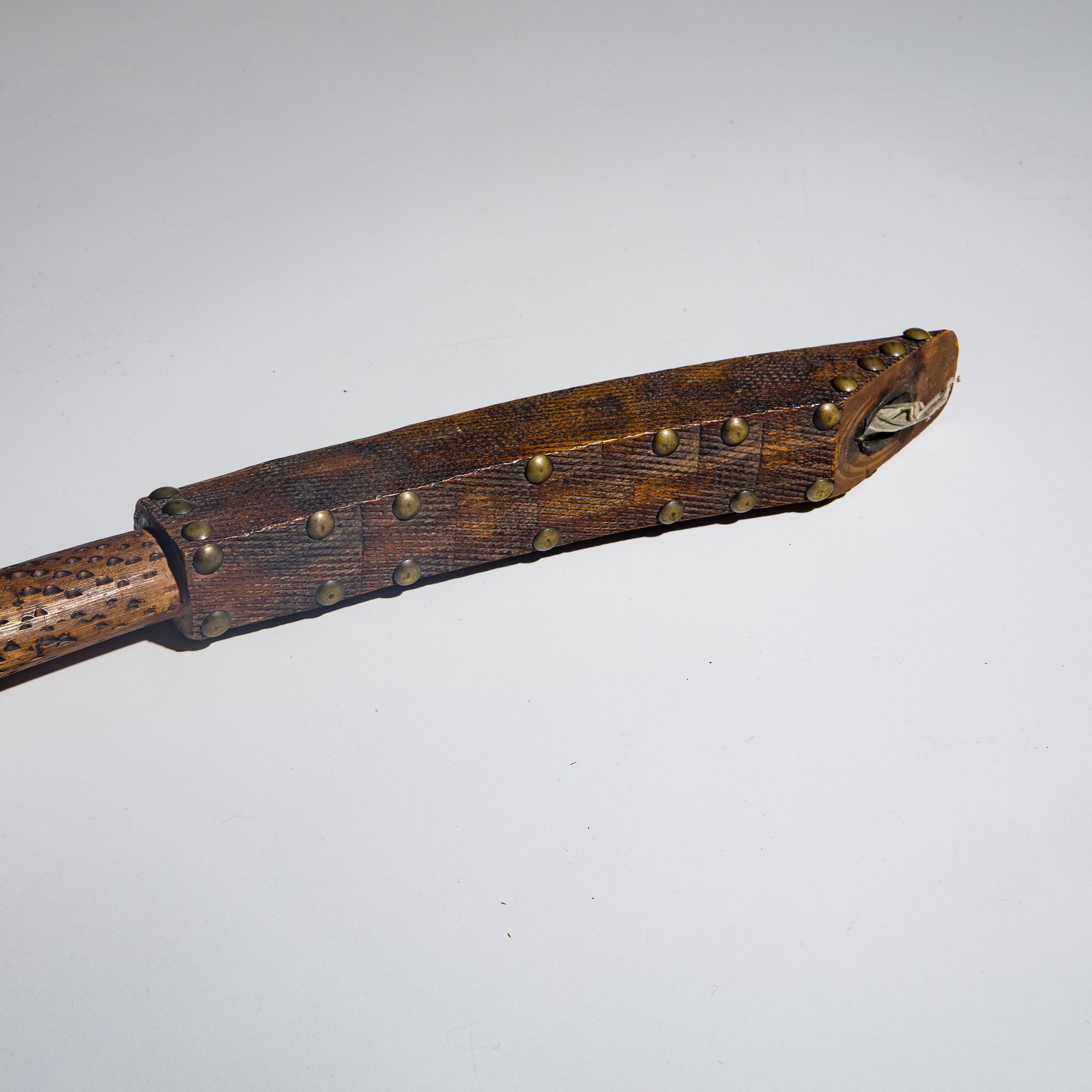 Sioux Figural Carved Wood Pipe Stem