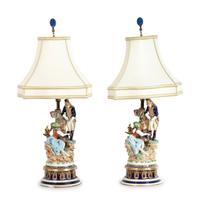 A Pair of Continental Porcelain Figural Groups