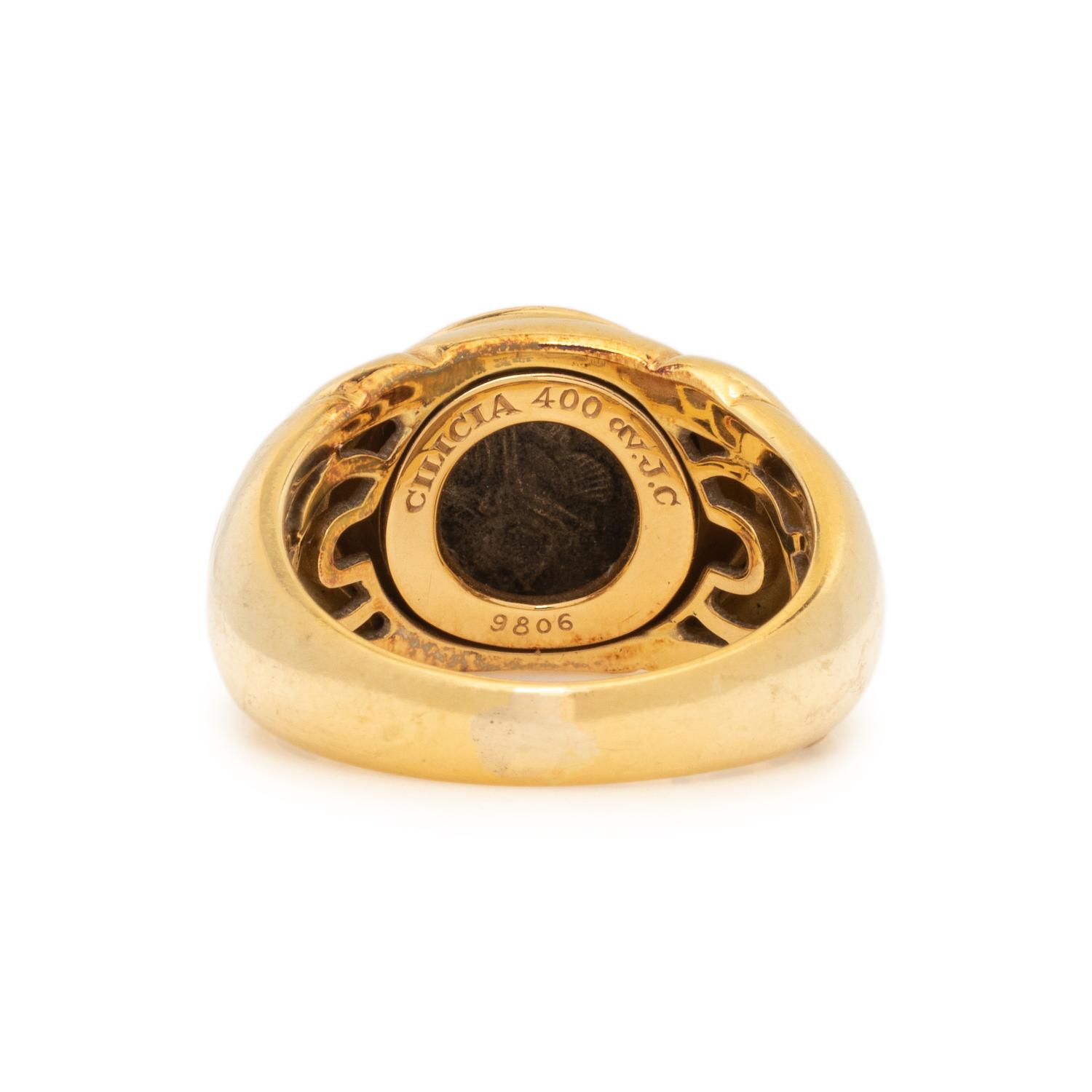 BULGARI, YELLOW GOLD AND COIN 'MONETE' RING