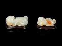 Two Chinese Jade Figure of Fu Lions