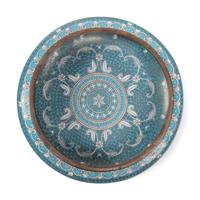 Six Chinese Blue Ground Cloisonné Enameled Brush Washers