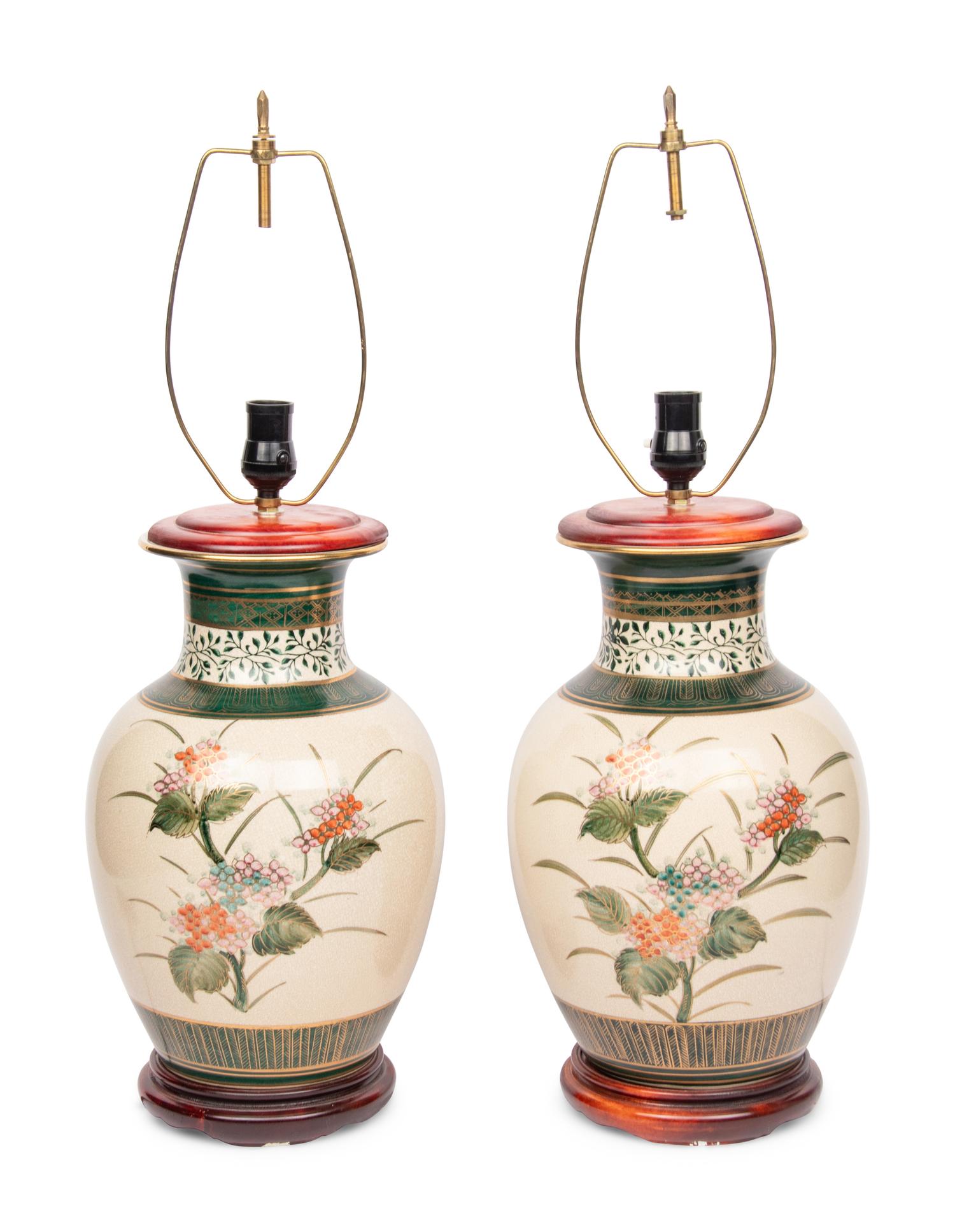 A Pair of Japanese Style Porcelain Vases