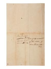 [ENSLAVEMENT & ABOLITION]. Bill of appraisement of the estate of Revolutionary War soldier Moses Endicott, listing two enslaved persons. Bourbon County, KY, 19 May 1834.