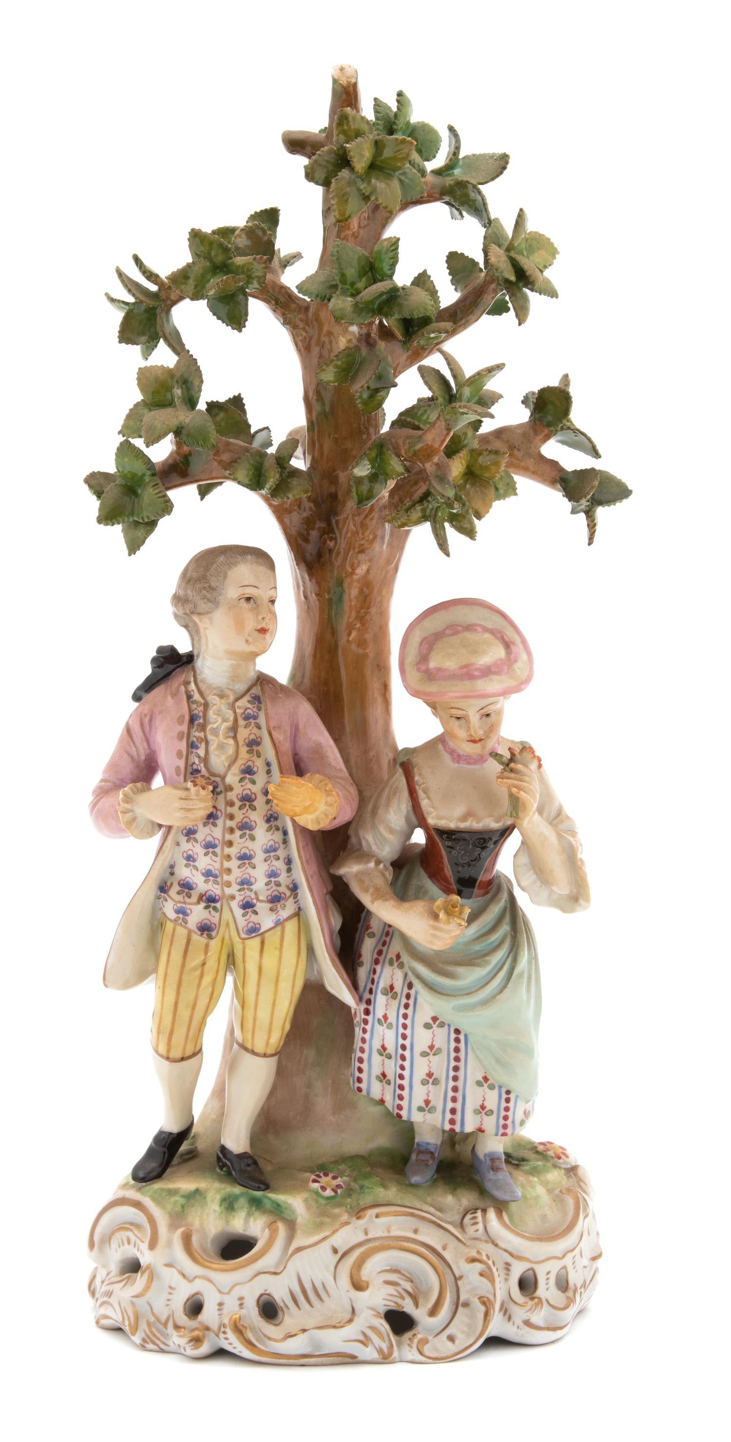 A Vienna Porcelain Bocage with Young Couple Height 13 inches. — 19TH CENTURY