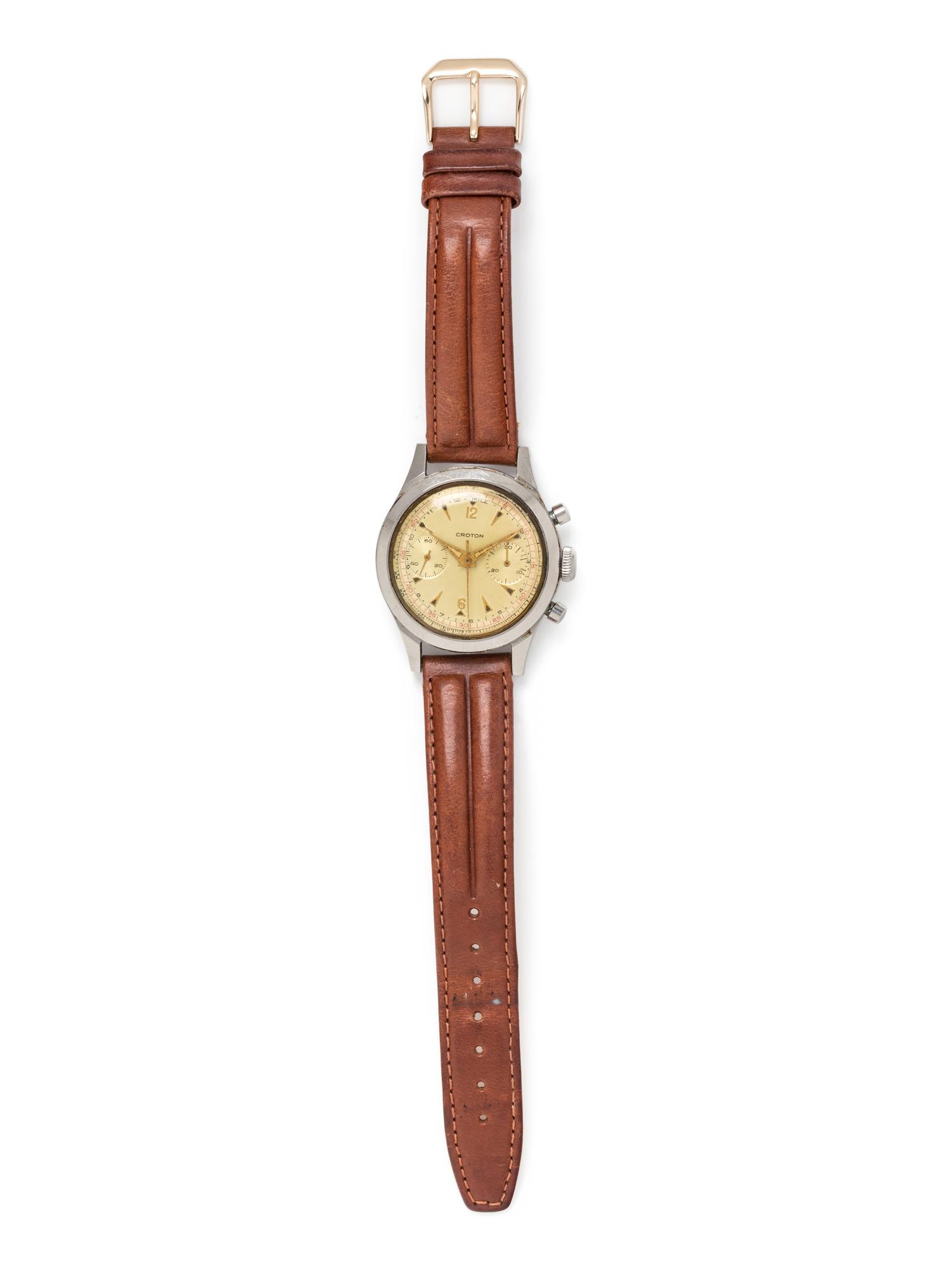 CROTON, VINTAGE, STEEL CHRONOGRAPH WRISTWATCH