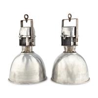 A Pair of Vintage Industrial Aluminum Pendant Lights