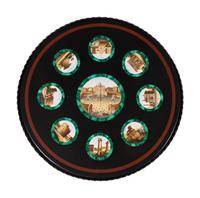 An Italian Micromosaic Inset Wrought Iron Low Table