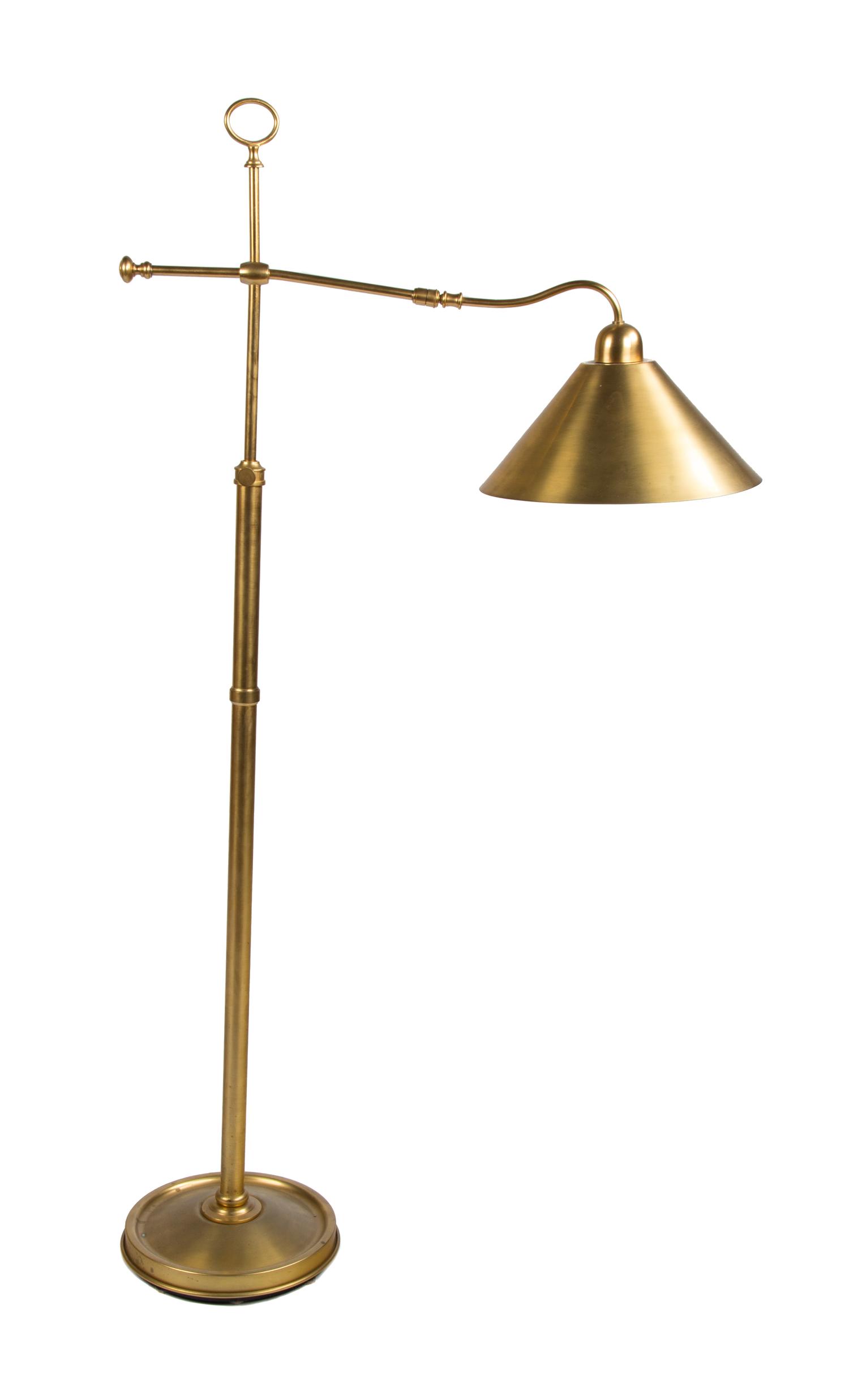 A Brass Floor Lamp Height 53 inches.