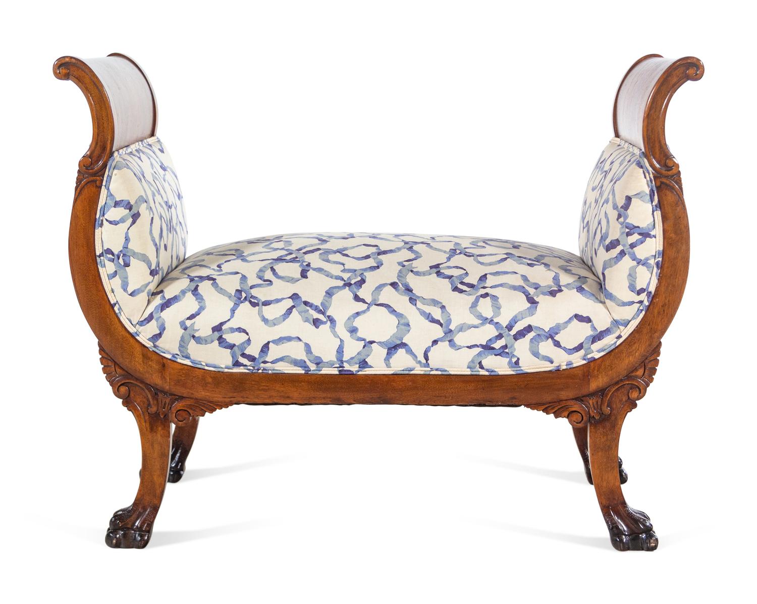 A Regency Style Mahogany Curule Bench