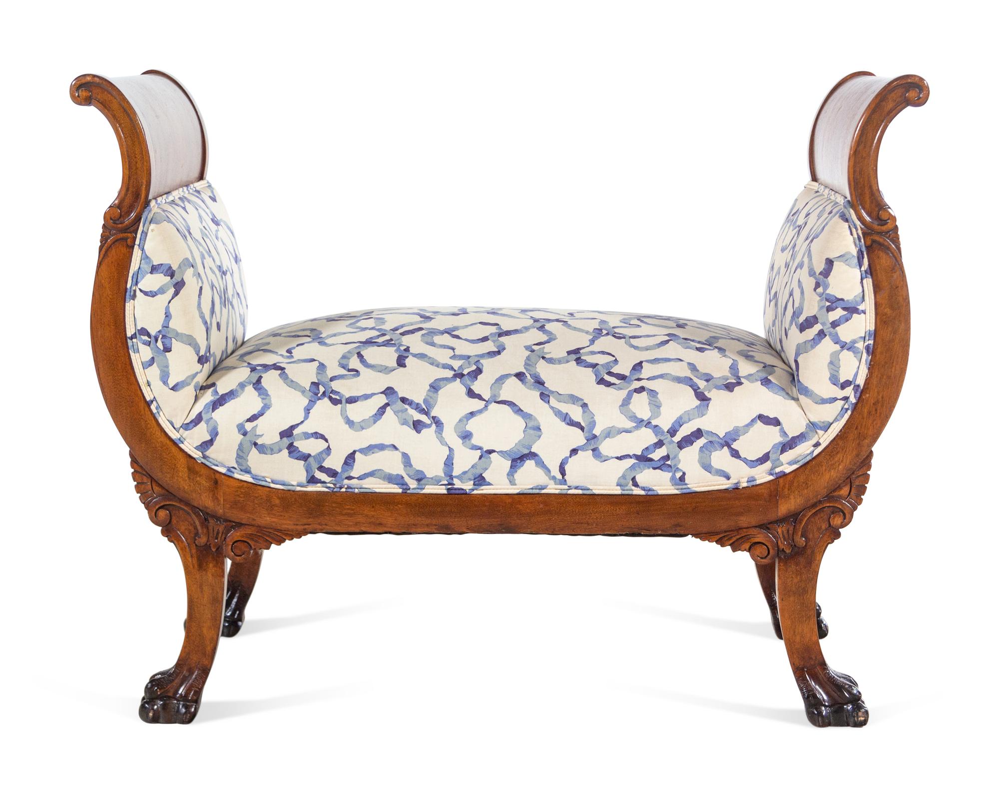 A Regency Style Mahogany Curule Bench