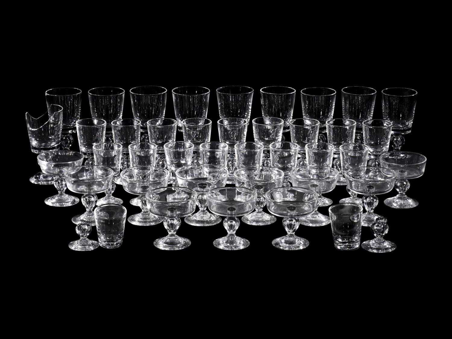 A Steuben Glass Stemware Service