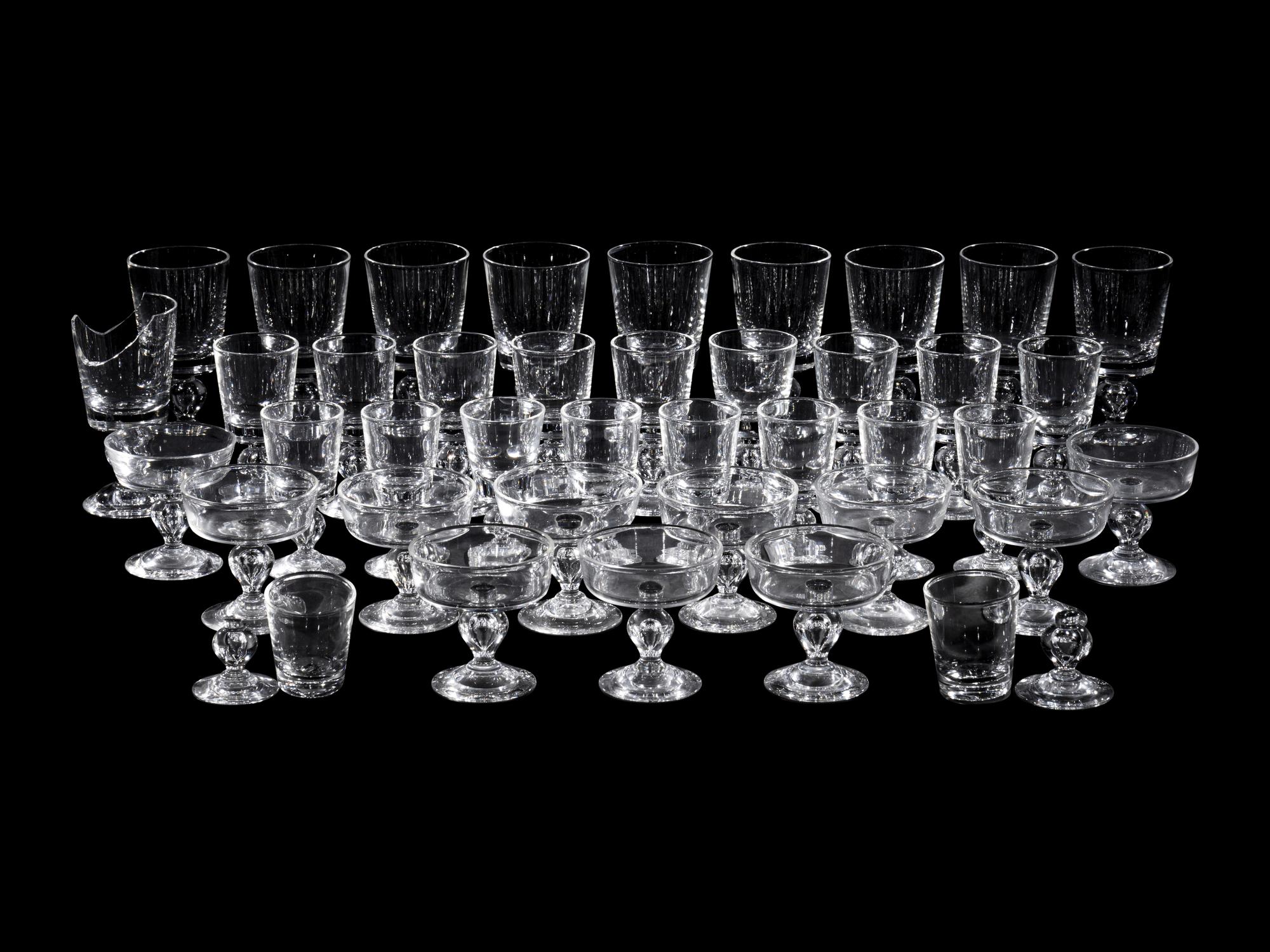 A Steuben Glass Stemware Service