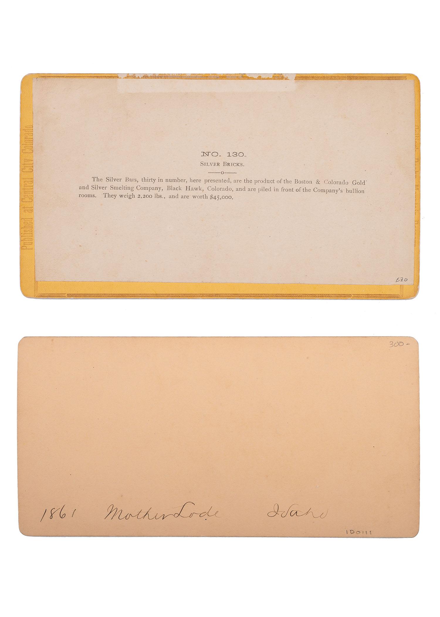[MINING]. 2 stereoviews with mining content by HAYNES and COLLIER.