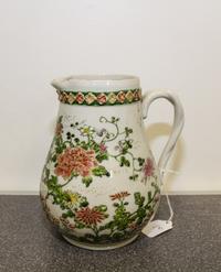 A Chinese Export Porcelain Pitcher Height 7 1/4 inches.