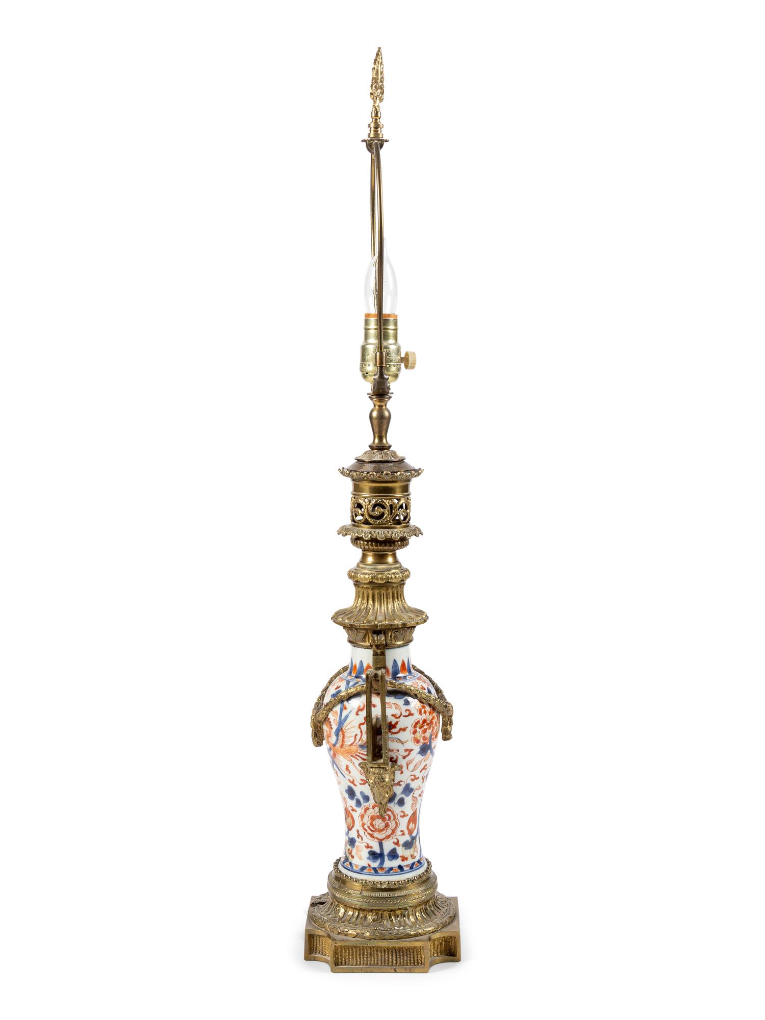 A French Gilt Bronze Mounted Japanese Porcelain Vase Mounted as a Lamp