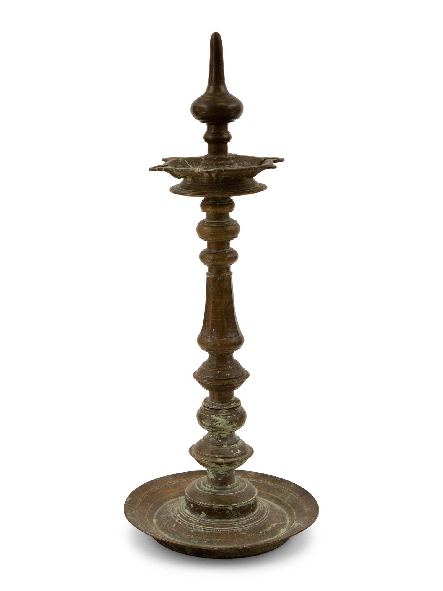 An Indian Brass Kerala Oil Lamp